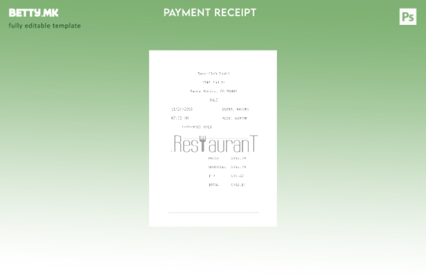 Модерен стил шаблон за потврда за плаќање Sweetfish Sushi